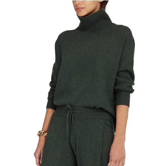 Lisa Yang Holly Sweater Turtleneck 100% Cashmere Olive Green Sz 0 / XS NWT $895 - Picture 1 of 16